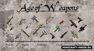 Мод Age of Weapons для Minecraft 1.20.4, 1.20.3, 1.20.2,  ...