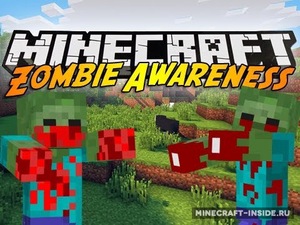Мод Zombie Awarenes для Minecraft 1.21.1, 1.21, 1.20.1,  ...