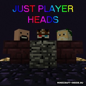 Мод Just Player Heads для Minecraft 1.21.1, 1.21, 1.20.6,  ...