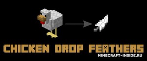 Мод Chicken Drop Feathers для Minecraft 1.19.3, 1.19.2, 1.18.1,  ...
