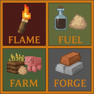 Мод Flame, Fuel, Farm, and Forge (FFFF) для Minecraft 1.21.10 fabric