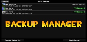 Мод Backup Manager для Minecraft 1.20.4