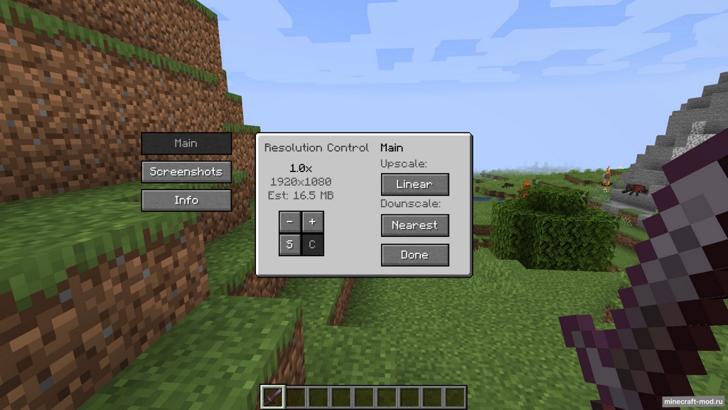 Мод ResolutionControl+ для Minecraft 1.20.4, 1.20.3, 1.20.2,  ...