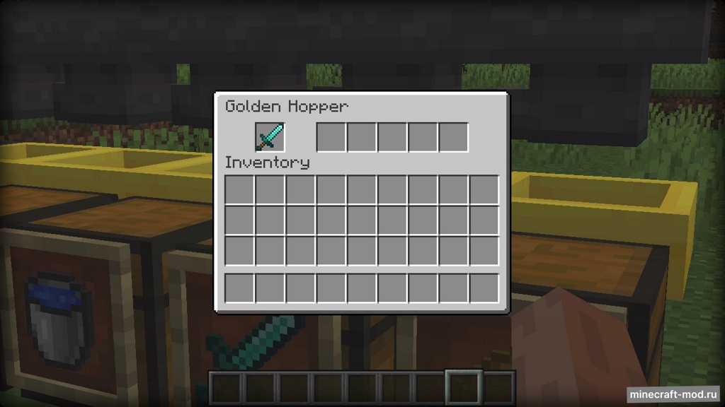 Мод Golden Hopper для Minecraft 1.21.1, 1.21, 1.20.6,  ...