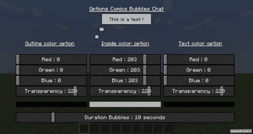 Мод Comics Bubbles Chat для Minecraft 1.20.4, 1.20.3, 1.20.2,  ...