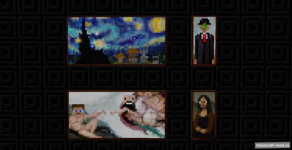 Мод MC style paintings для Minecraft 1.21.1, 1.20.6, 1.20.4,  ...