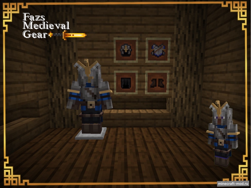 Мод Faz's Medieval Gear для Minecraft 1.20.6, 1.20.1, 1.19.4,  ...