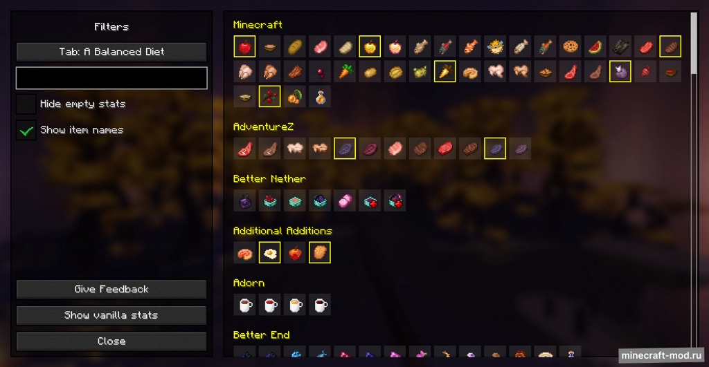 Мод Better Statistics Screen для Minecraft 1.21.1, 1.21, 1.20.6,  ...