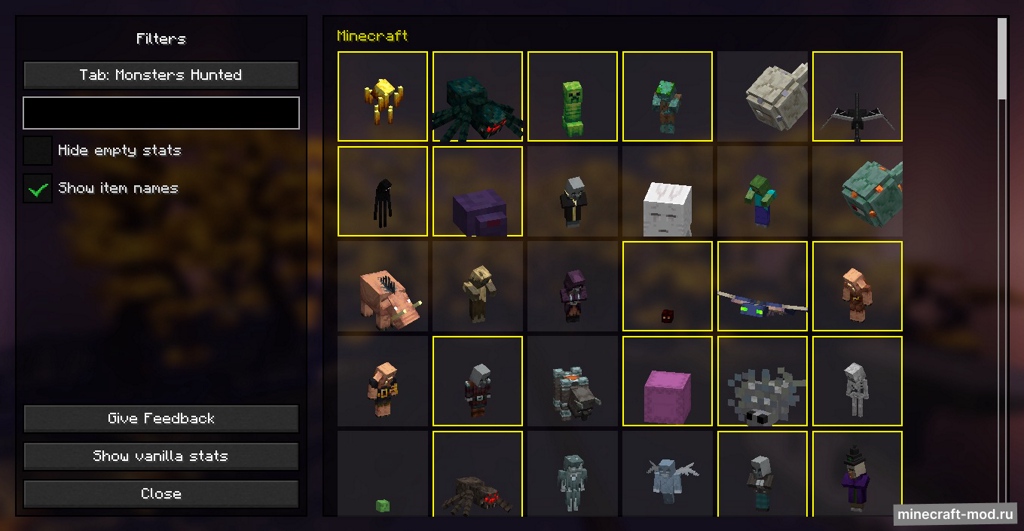 Мод Better Statistics Screen для Minecraft 1.21.1, 1.21, 1.20.6,  ...