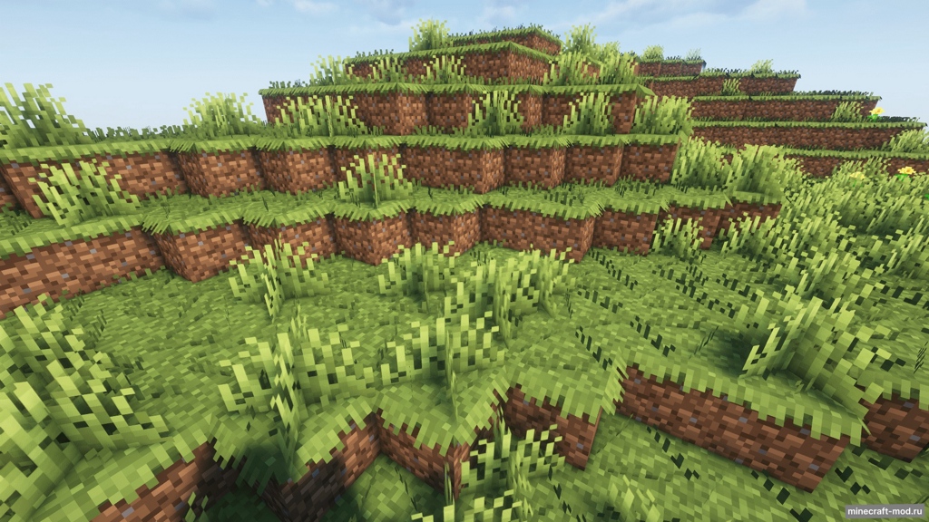 Мод Fluffier Grass для Minecraft 1.21.4