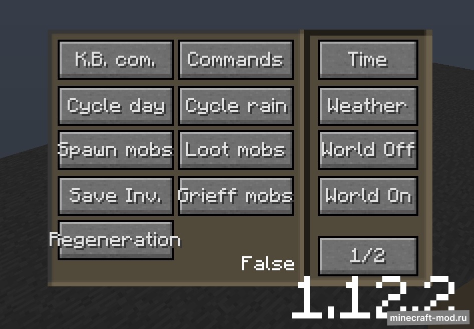 Мод Админ панель для Minecraft 1.20.1, 1.12.2