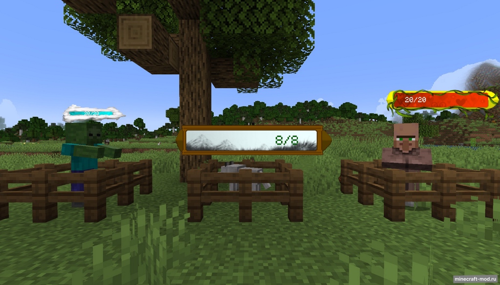 Мод Health Bar Plus для Minecraft 1.20.1, 1.19.3, 1.19.2,  ...