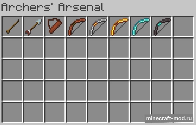 Мод Archers' Arsenal для Minecraft 1.20.1, 1.19.4, 1.19.3,  ...