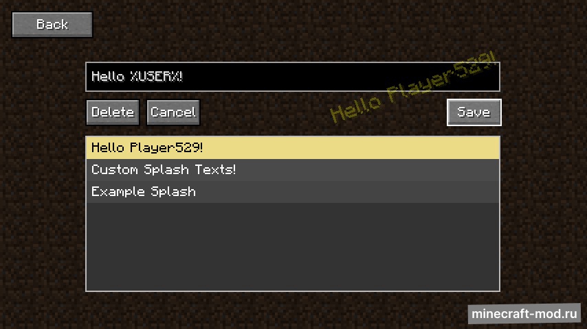 Мод Custom Splashes для Minecraft 1.19.4, 1.16.5