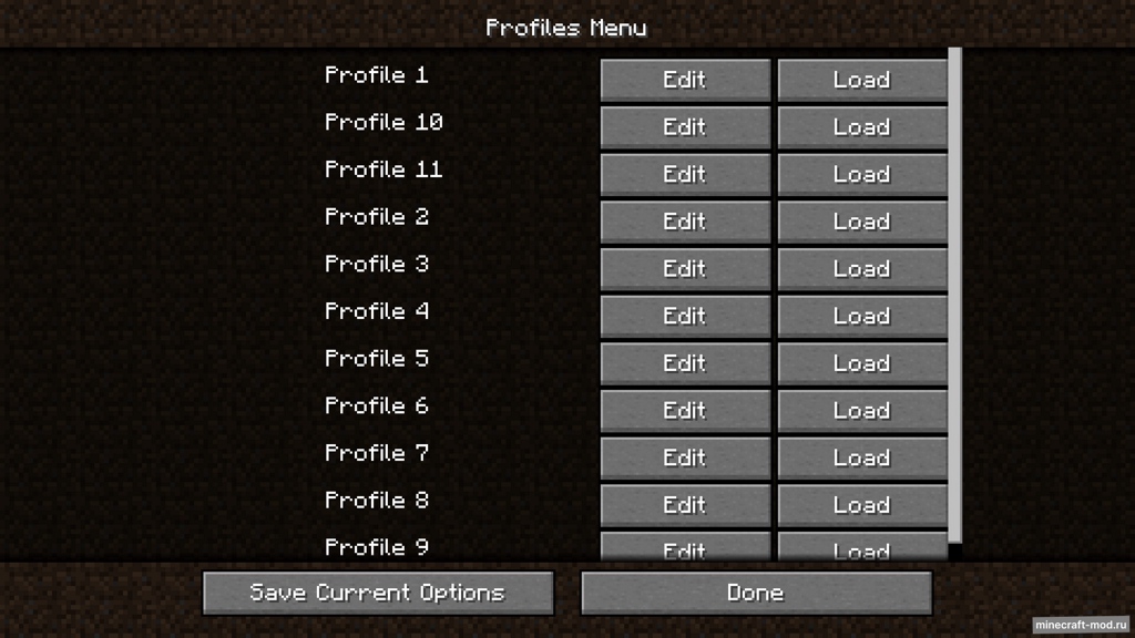 Мод Options Profiles для Minecraft 1.21, 1.20.6, 1.20.4,  ...