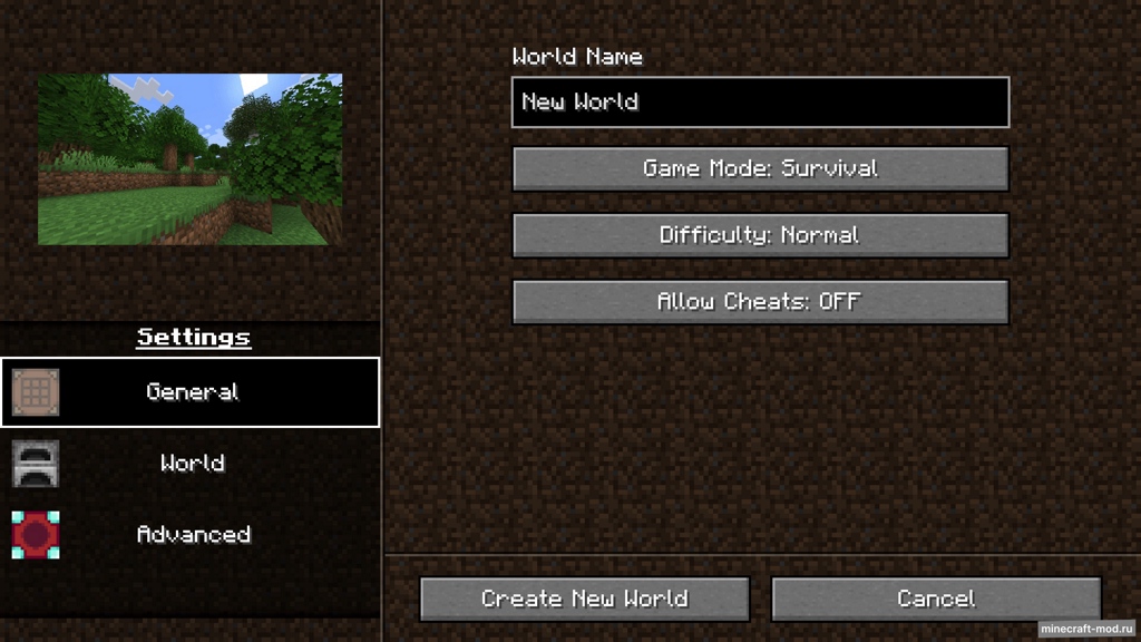 Мод Reimagined World Menu для Minecraft 1.21.1, 1.21, 1.20.6,  ...