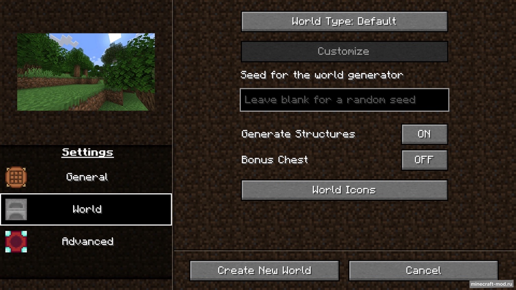 Мод Reimagined World Menu для Minecraft 1.21.1, 1.21, 1.20.6,  ...
