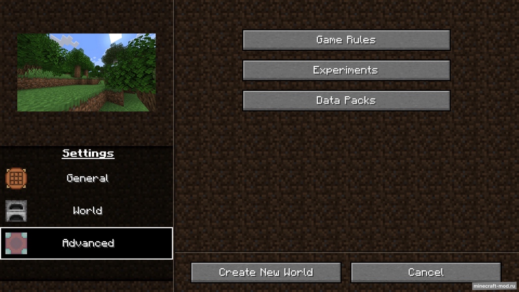 Мод Reimagined World Menu для Minecraft 1.21.1, 1.21, 1.20.6,  ...
