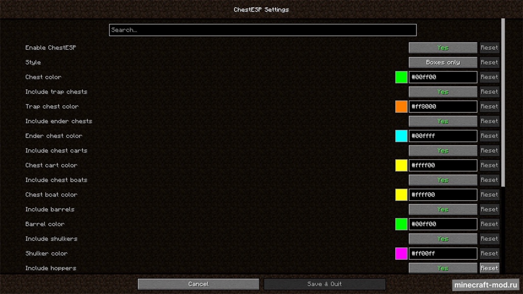 Мод ChestESP для Minecraft 1.20.6, 1.20.5, 1.20.4,  ...