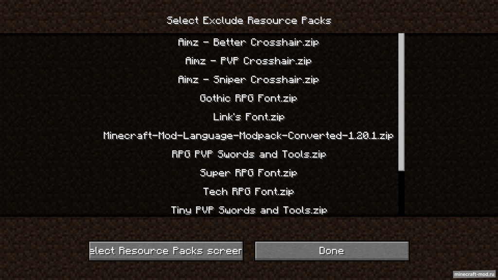Мод Resource Switcher для Minecraft 1.21, 1.20.4, 1.20.3,  ...