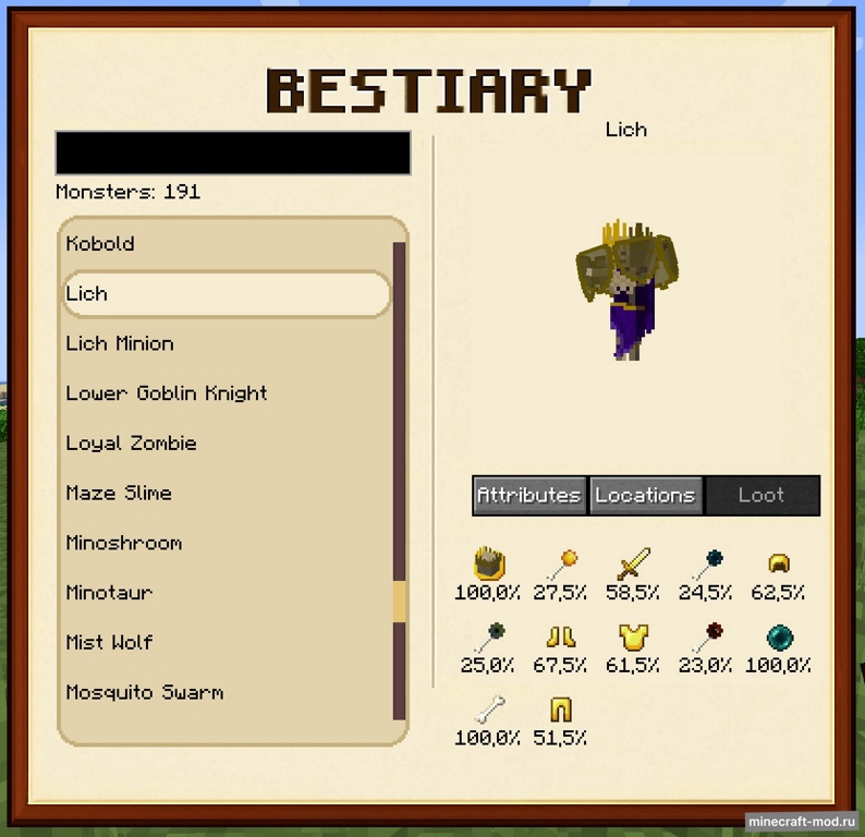 Мод Araxer's Bestiary для Minecraft 1.20.1