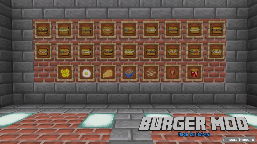Мод Burger Mod для Minecraft 1.21.1, 1.20.6, 1.20.4,  ...