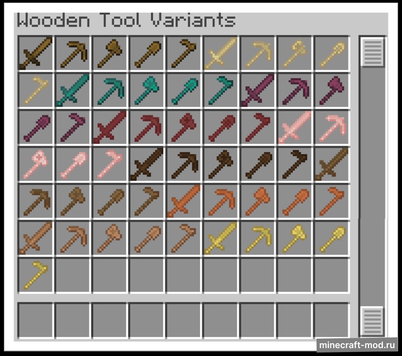 Мод Wooden Tool Variants для Minecraft 1.20.1