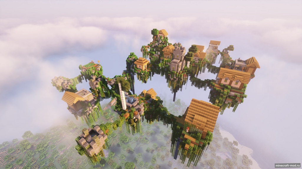 Мод Vanilla Sky Villages для Minecraft 1.21.1, 1.21, 1.20.4,  ...
