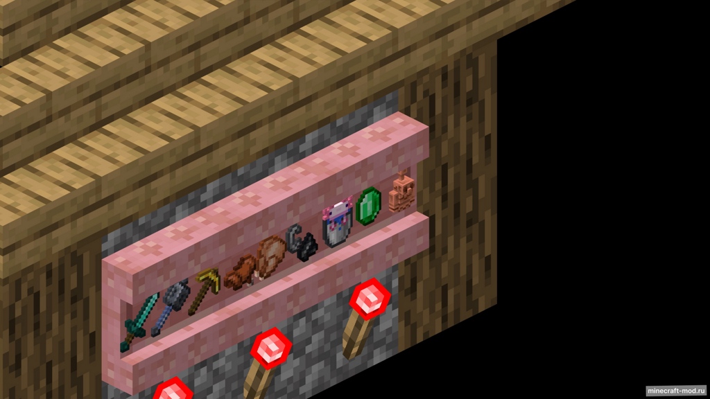 Мод Backported Shelves для Minecraft 1.21.8 - 1.21.6
