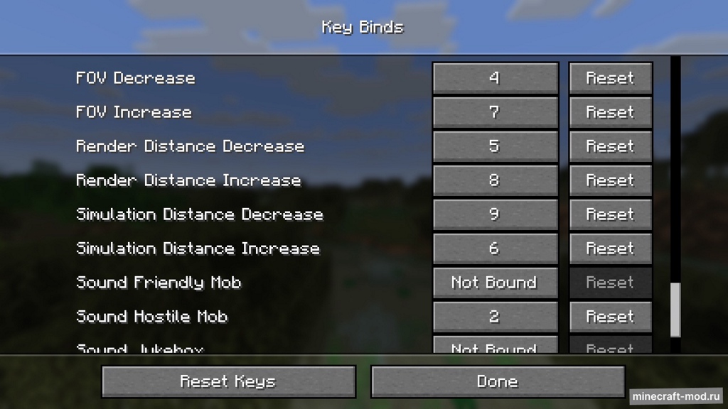 Мод Quick Setting Key для Minecraft 1.21.8 - 1.21.6