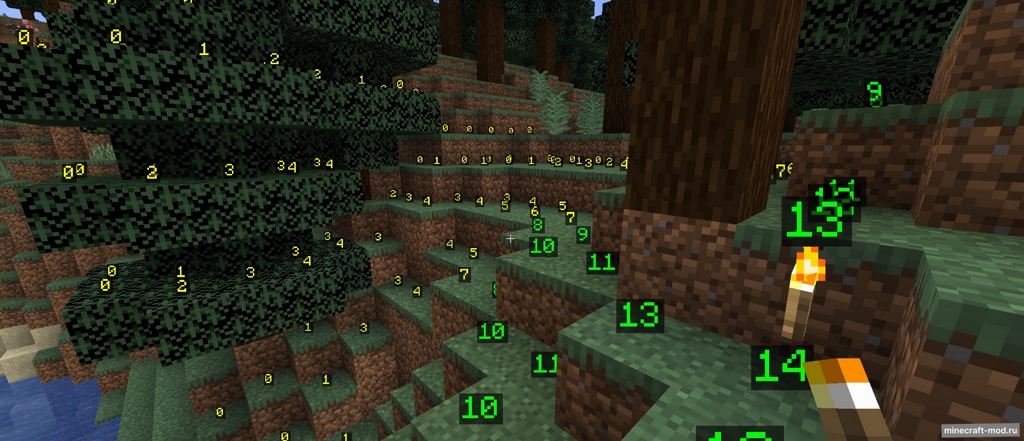 Мод Light Level Overlay Display для Minecraft 1.20.4