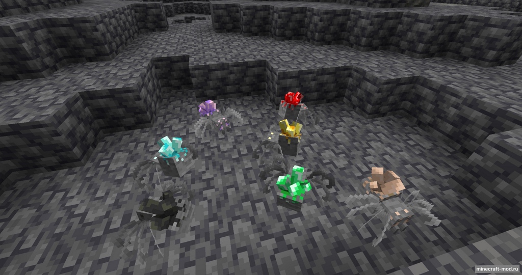 Мод Mokels more Spiders для Minecraft 1.20.1, 1.19.4