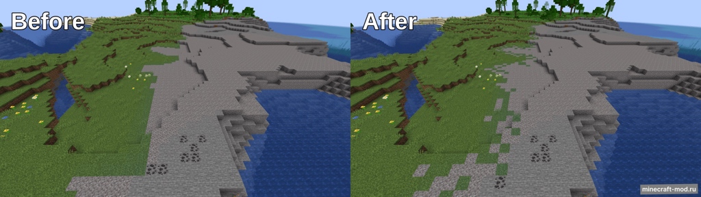 Мод Pufferfish's Biome Dither для Minecraft 1.21.8, 1.21.7, 1.21.6,  ...