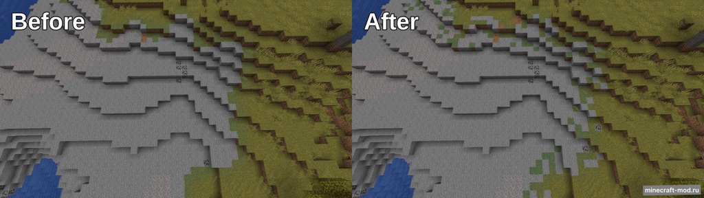 Мод Pufferfish's Biome Dither для Minecraft 1.21.8, 1.21.7, 1.21.6,  ...