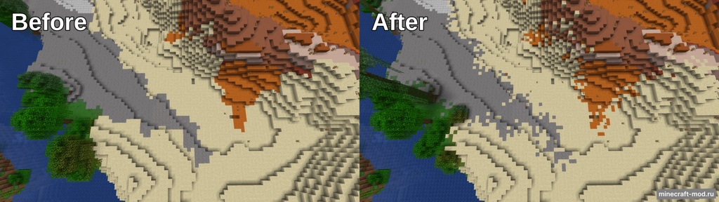 Мод Pufferfish's Biome Dither для Minecraft 1.21.8, 1.21.7, 1.21.6,  ...