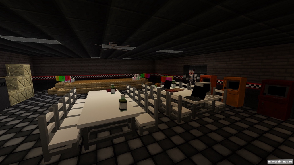 Мод Night at Bella - Animatronics & Decorations для Minecraft Аниматроники, Декорации