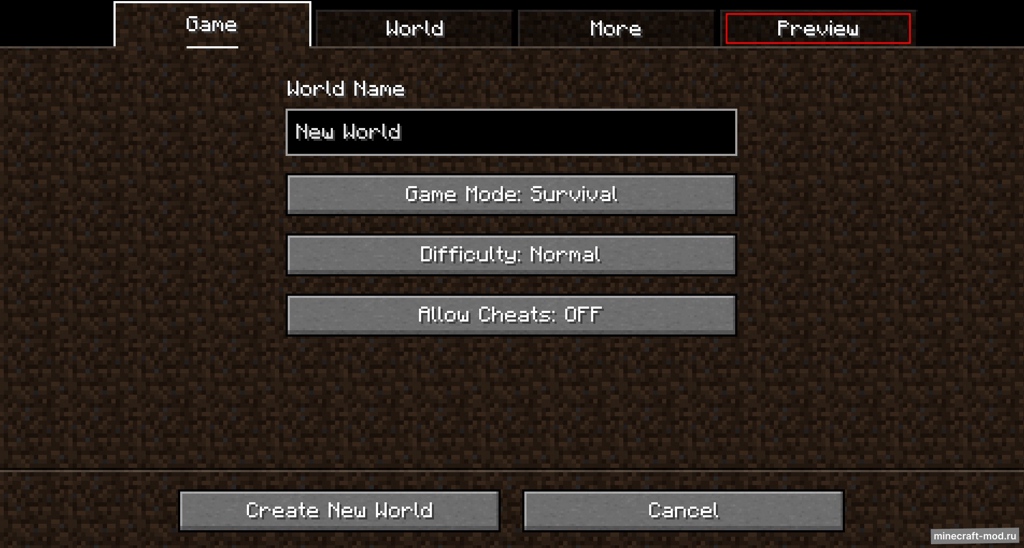 Мод World Preview для Minecraft 1.21, 1.20.6, 1.20.4,  ...