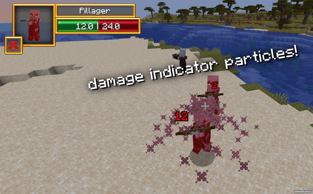 Мод Rеtrо Damage Indicators для Minecraft 1.20.1