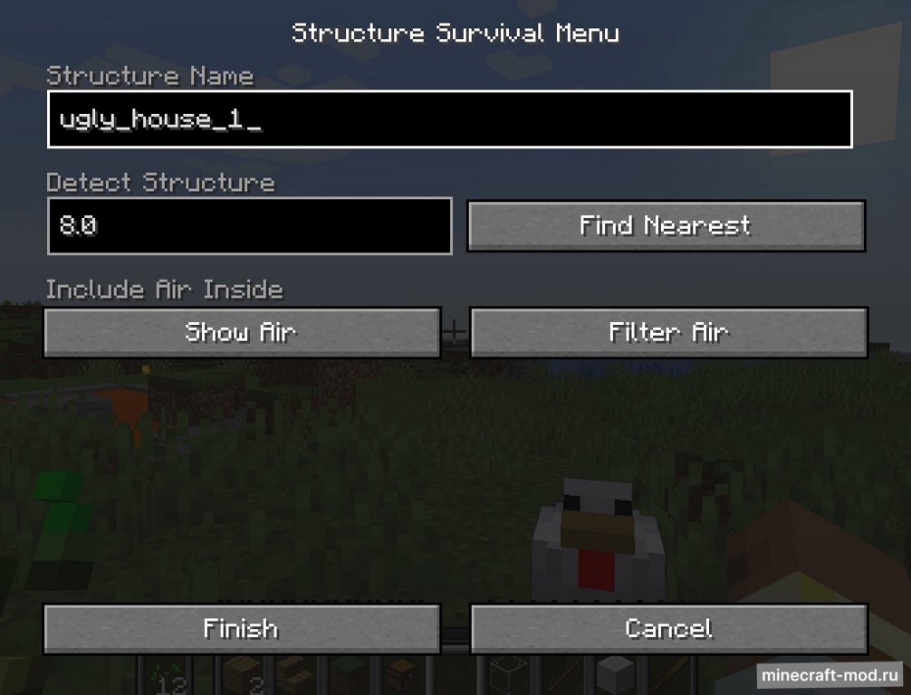 Мод Structure Survival для Minecraft 1.20.1