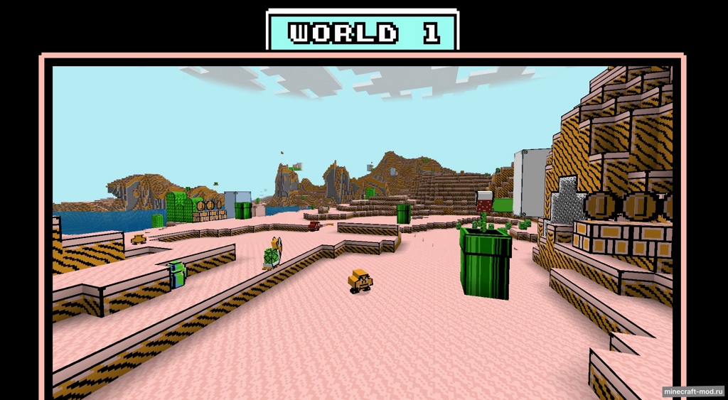 Мод Retro Mario Worlds для Minecraft 1.20.1