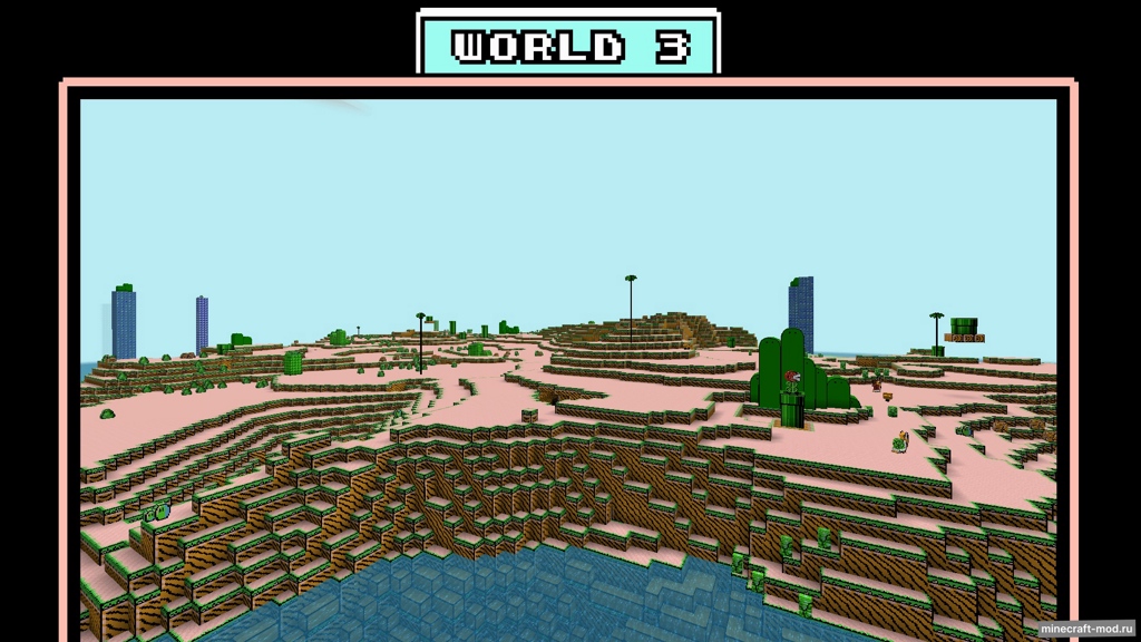 Мод Retro Mario Worlds для Minecraft 1.20.1