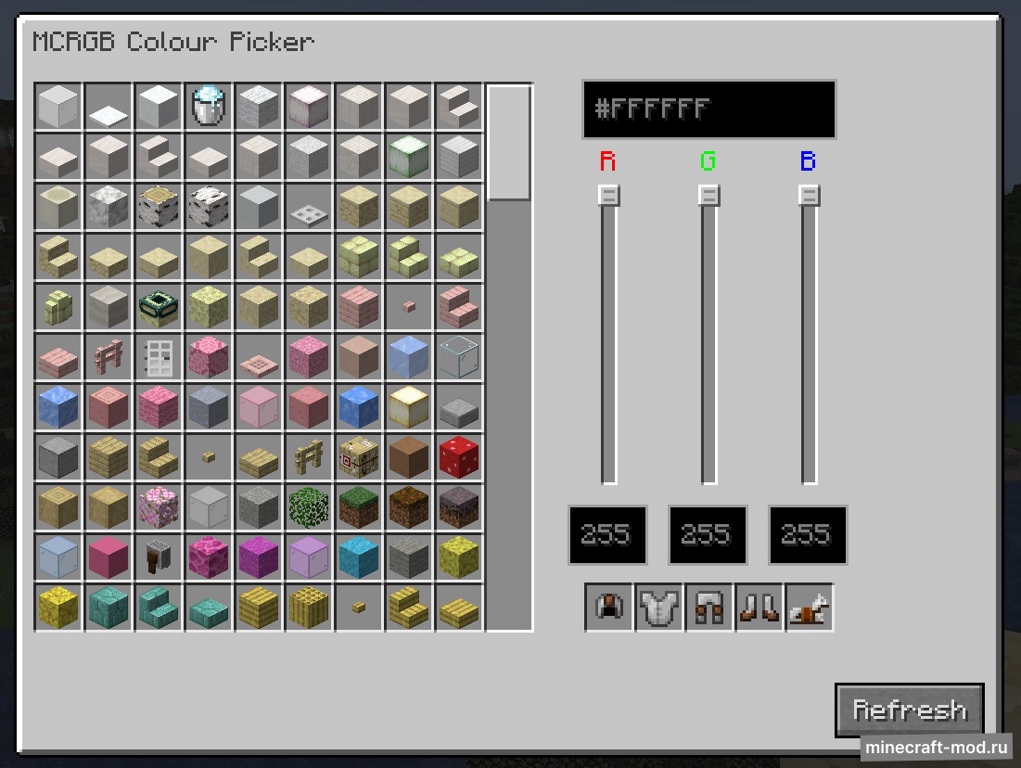 Мод MCRGB - A Colour Picker for Blocks для Minecraft 1.21, 1.20.6, 1.20.4,  ...