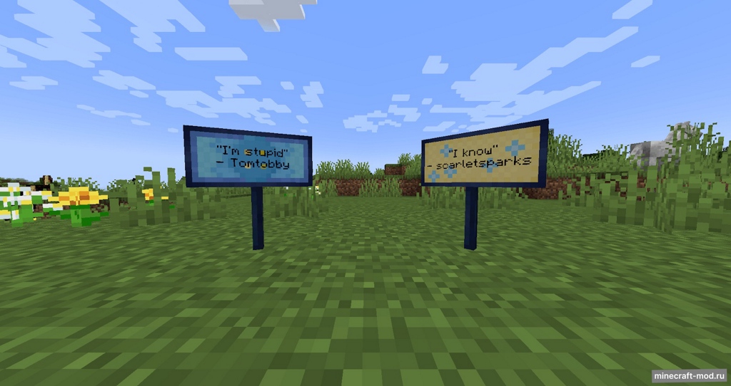 Мод Basically Signs для Minecraft 1.20.1