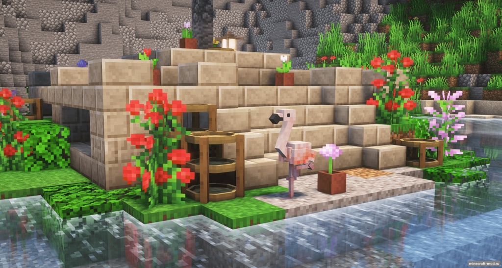 Мод Flamingo mania для Minecraft 1.16.5