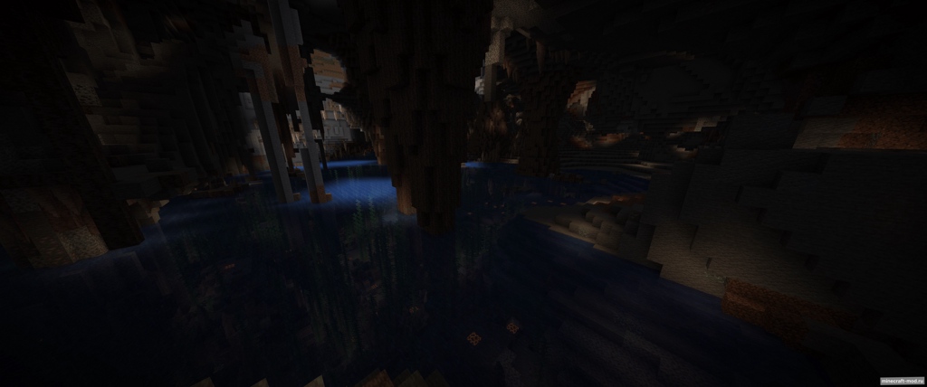 Мод Perlinescent Caves для Minecraft 1.21
