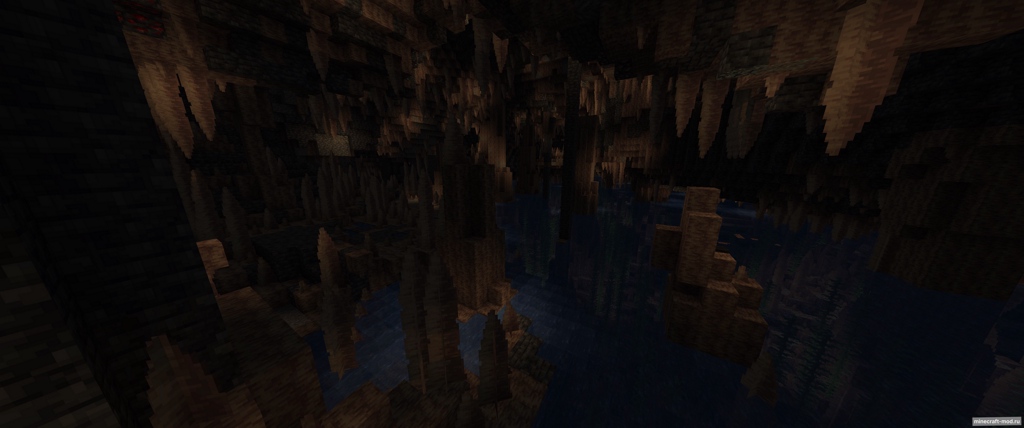 Мод Perlinescent Caves для Minecraft 1.21