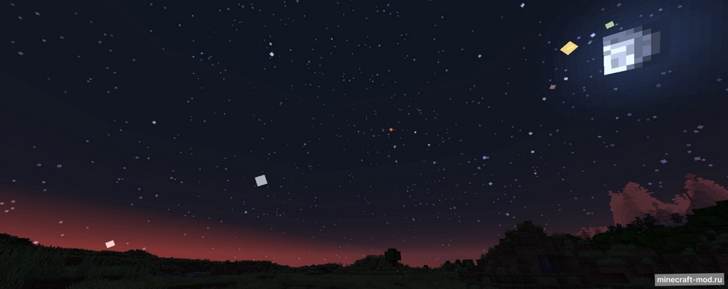 Мод Astrocraft: Realistic Night Skies для Minecraft 1.21.1, 1.21, 1.20.6,  ...