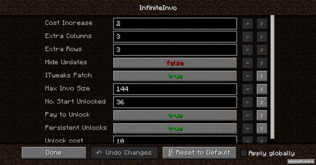 Мод InfiniteInvo для Minecraft 1.8.9, 1.7.10