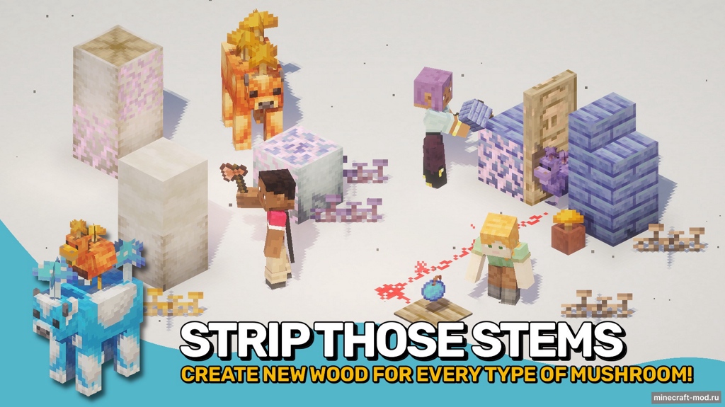 Мод Shroomcraft для Minecraft 1.21.10, 1.21.8, 1.21.5,  ...