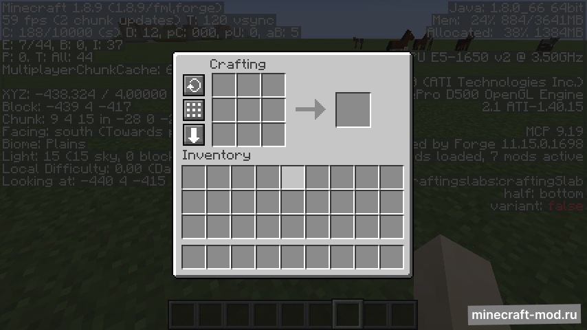 Мод Crafting Slabs для Minecraft 1.11.2, 1.10.2, 1.9,  ...